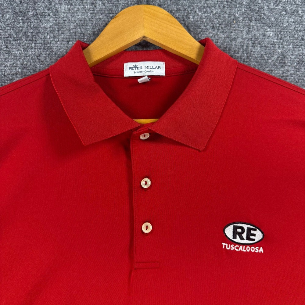 Peter Millar Summer Comfort Polo Mens XL Red Golf Stretch RE Tuscaloosa